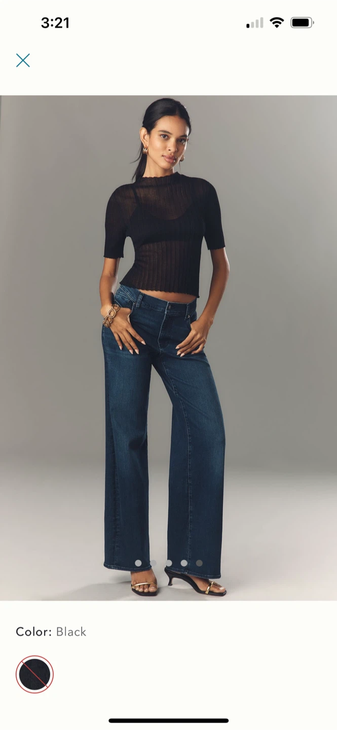 BNWT Anthropologie Mock Neck Sheer Sweater XS - photo 5
