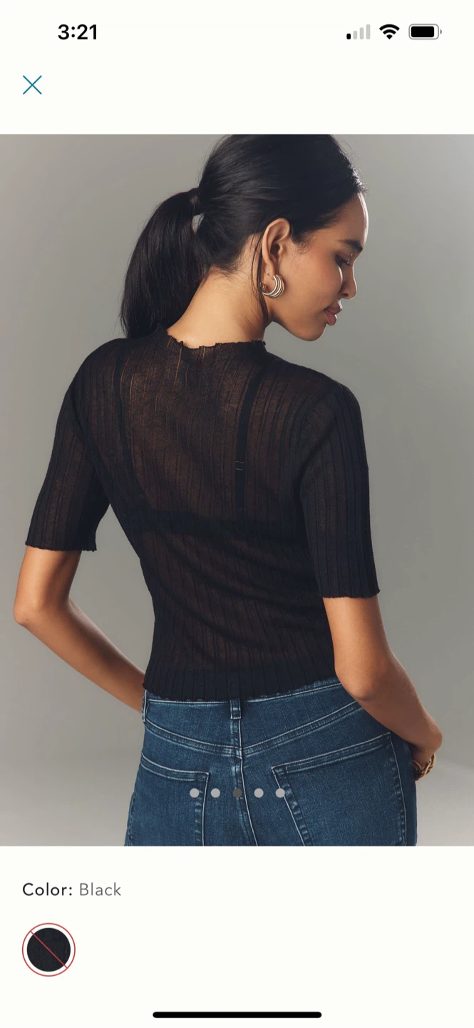 BNWT Anthropologie Mock Neck Sheer Sweater XS - photo 3