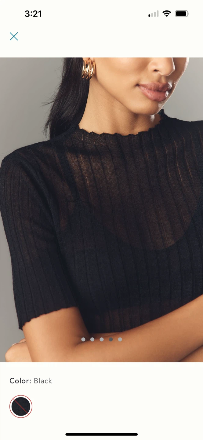 BNWT Anthropologie Mock Neck Sheer Sweater XS - photo 4