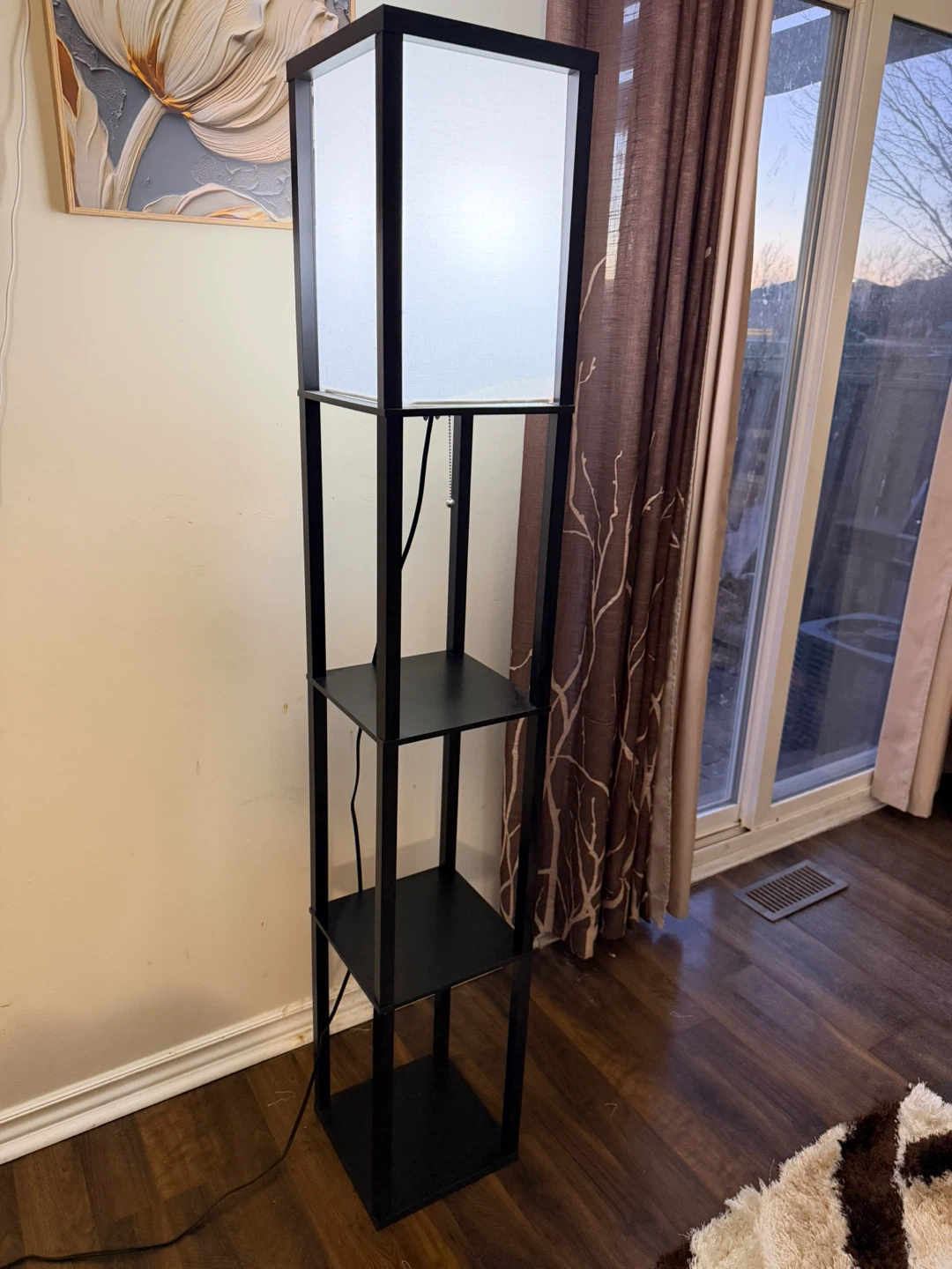 Black Floor Lamp with Shelves - photo 2