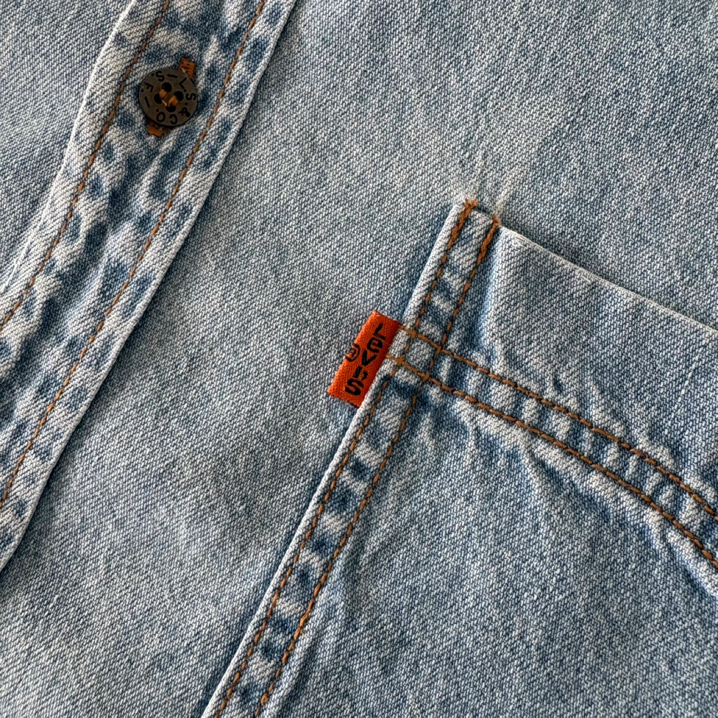 Vintage Levi's Denim Shirt Orange Tab - photo 5