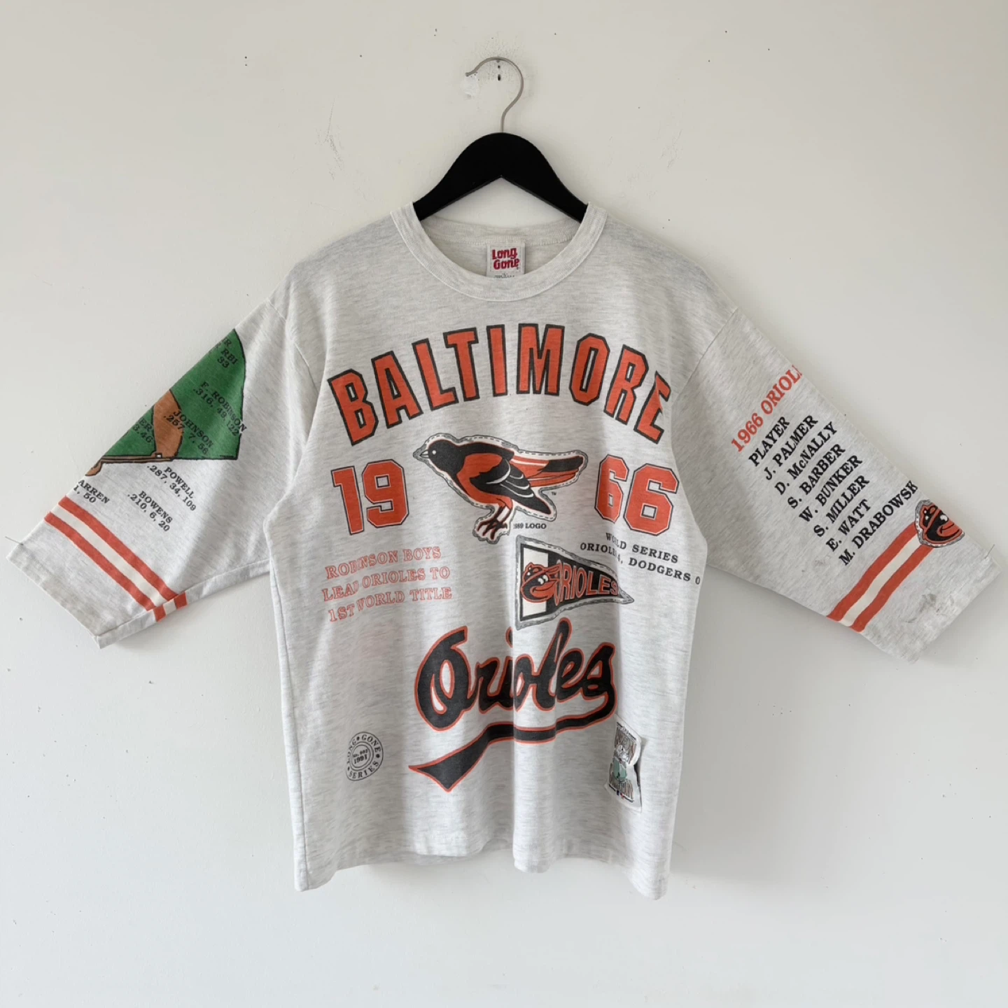 Vintage 1991 Baltimore Orioles 3/4 Sleeve T-shirt - photo 2