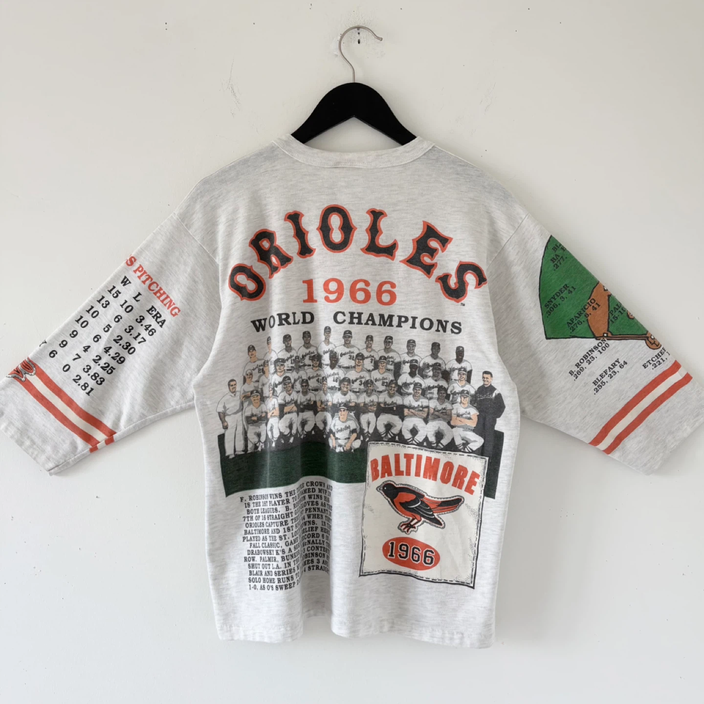 Vintage 1991 Baltimore Orioles 3/4 Sleeve T-shirt