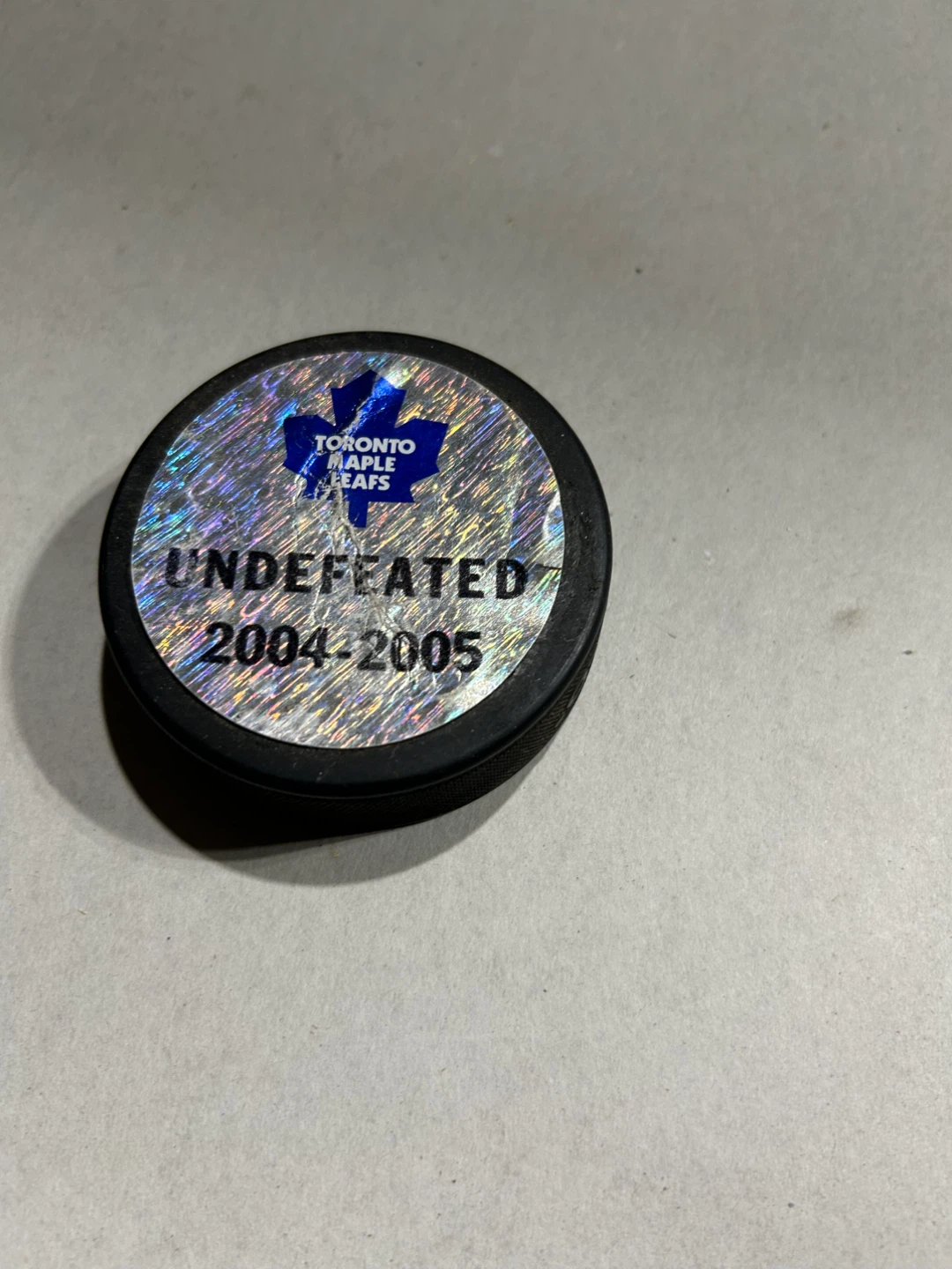 Toronto Maple Leafs Undefeated 2004-2005 Puck