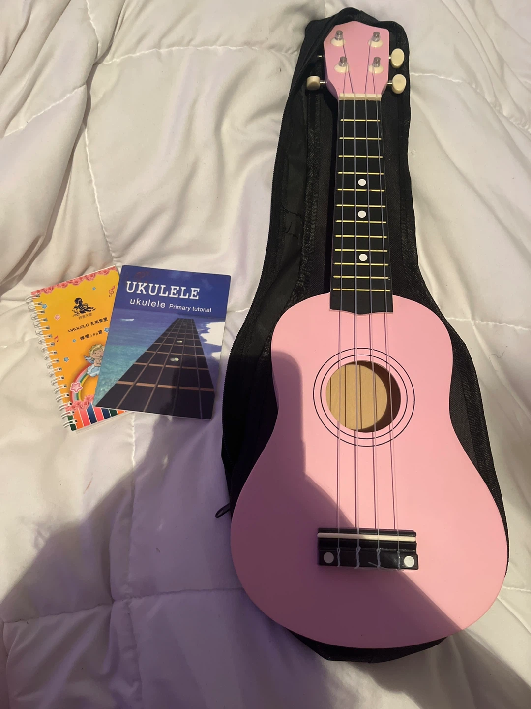 Pink Ukulele with Gig Bag and Tutorial Books
