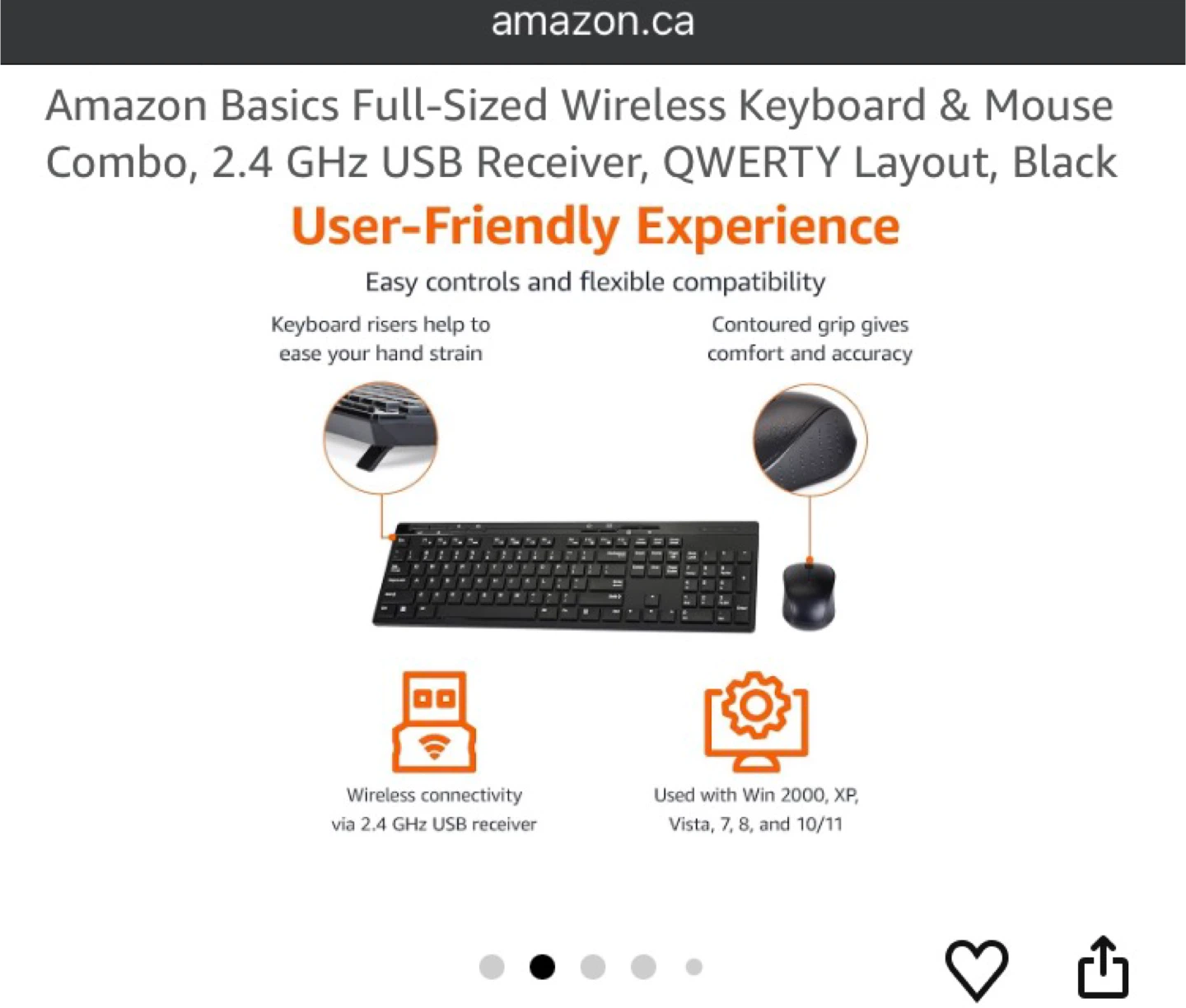 Amazon Basics Full-Size Wireless Keyboard & Mouse Combo - photo 2