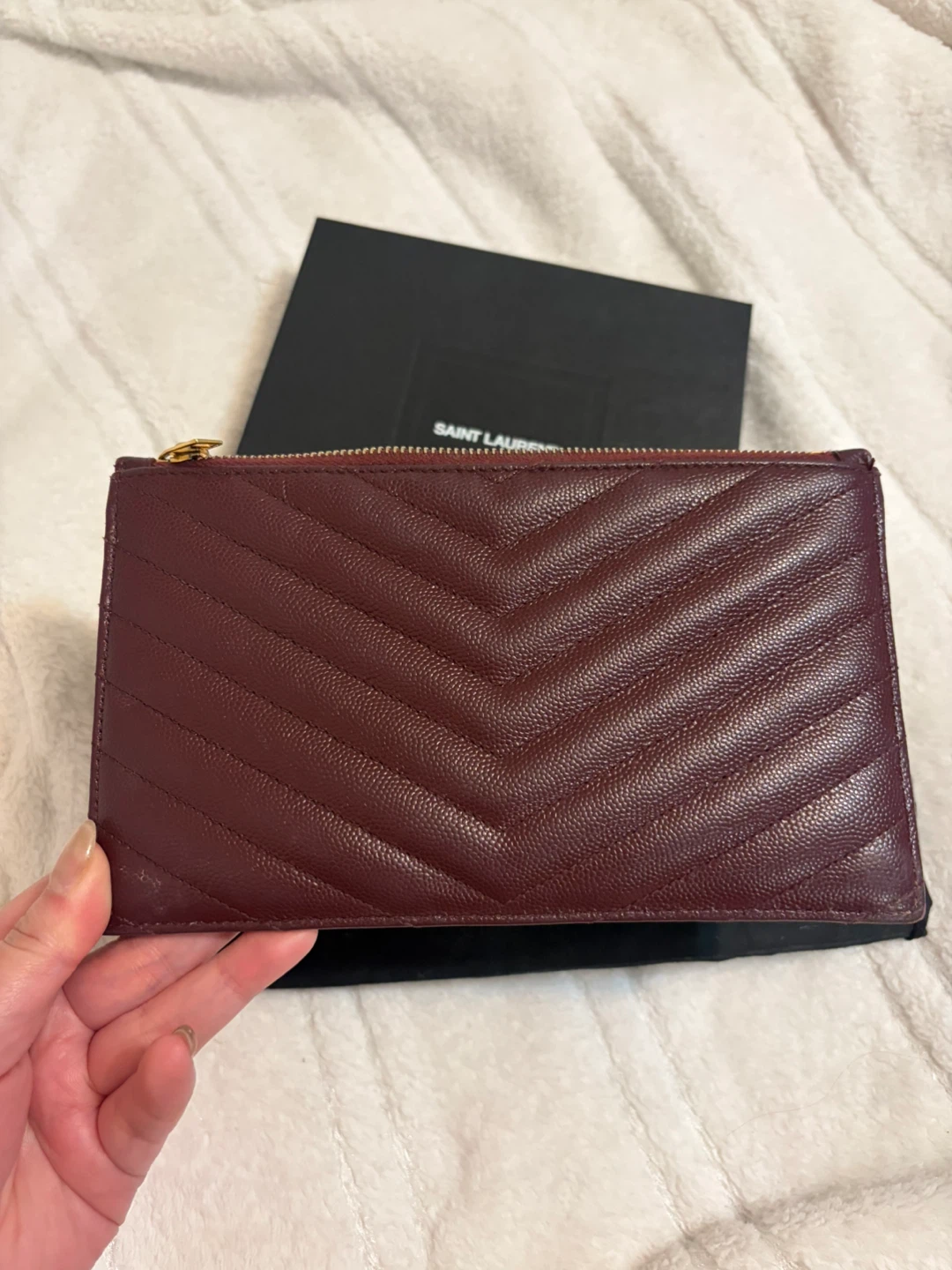 Saint Laurent Monogramme Quilted Textured-Leather Pouch - photo 5
