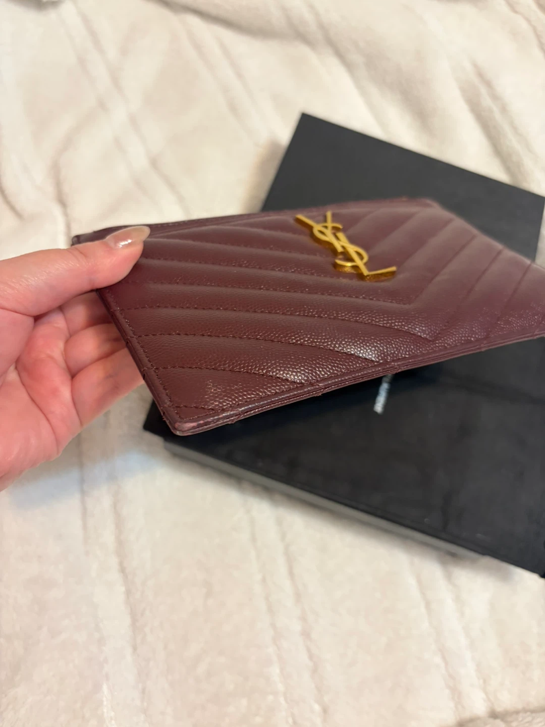 Saint Laurent Monogramme Quilted Textured-Leather Pouch - photo 2