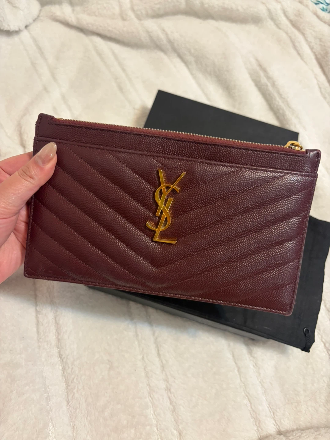 Saint Laurent Monogramme Quilted Textured-Leather Pouch - photo 3