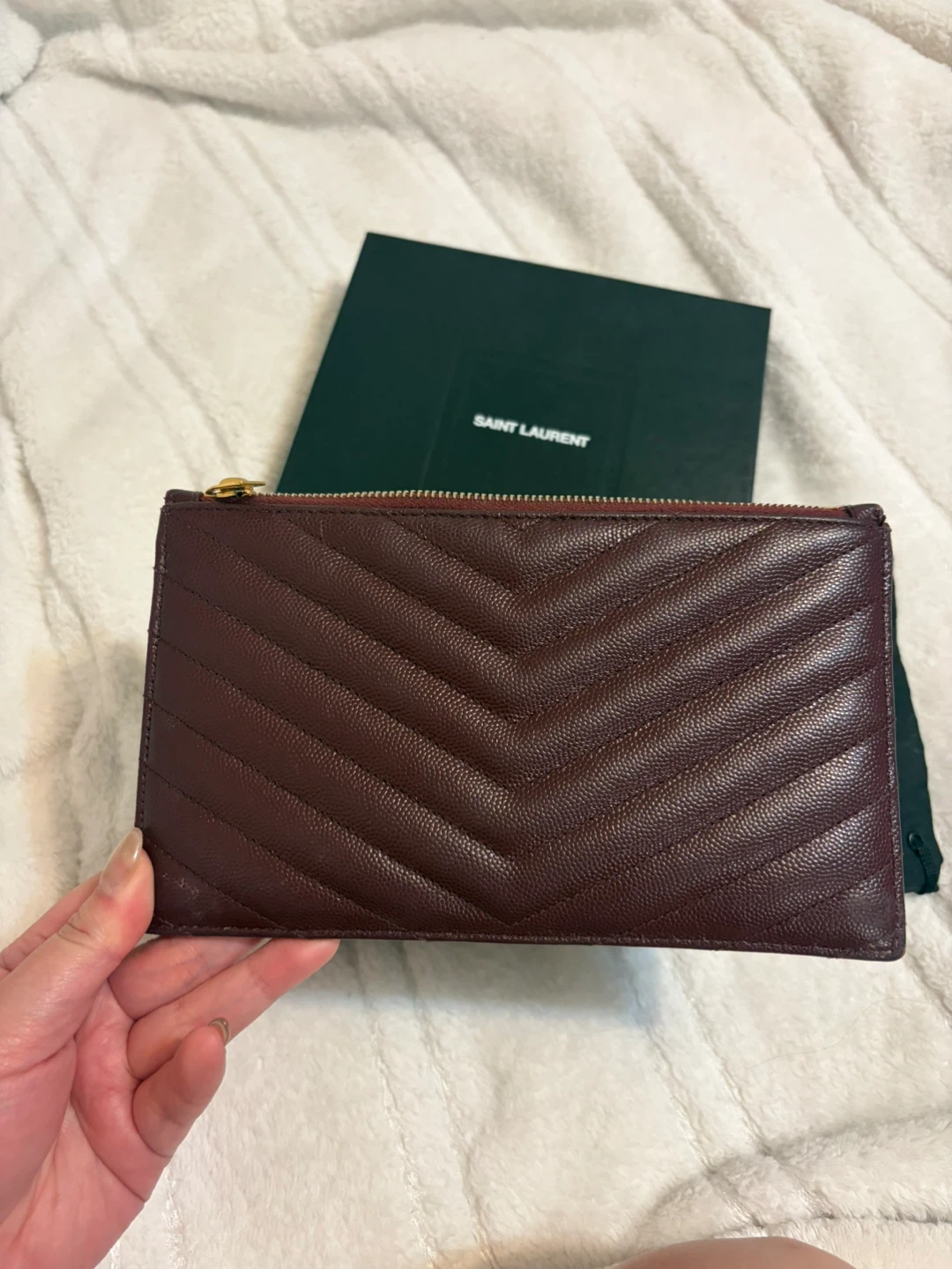 Saint Laurent Monogramme Quilted Textured-Leather Pouch - photo 4
