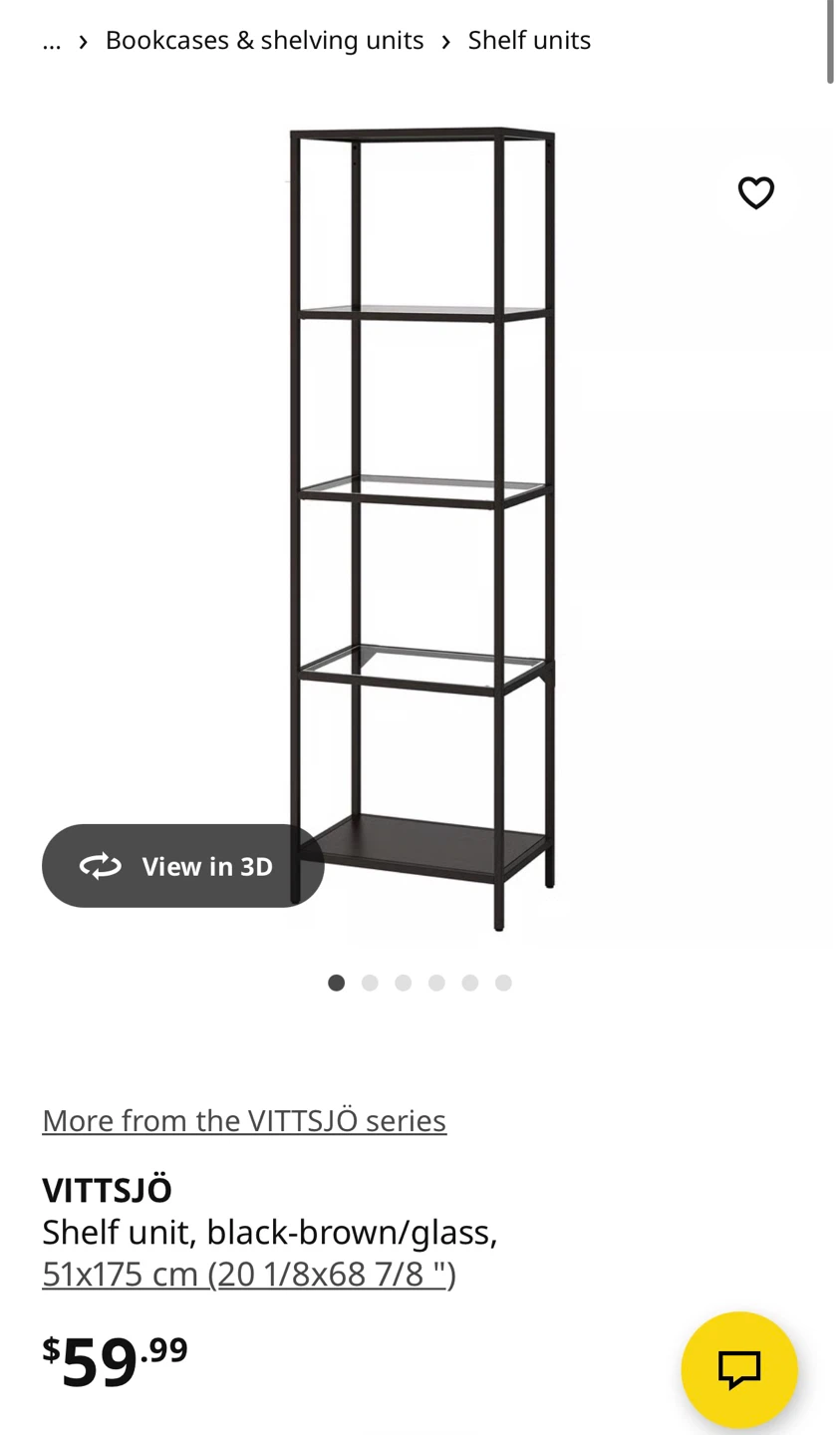 IKEA VITTSJÖ Shelf Unit - Black-Brown/Glass - photo 5