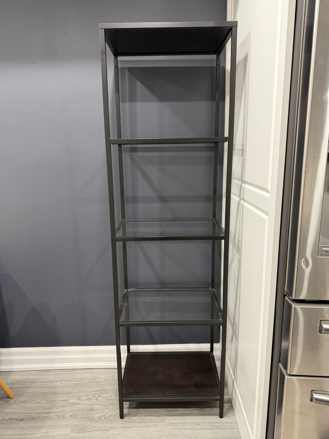 IKEA VITTSJÖ Shelf Unit - Black-Brown/Glass - photo 2
