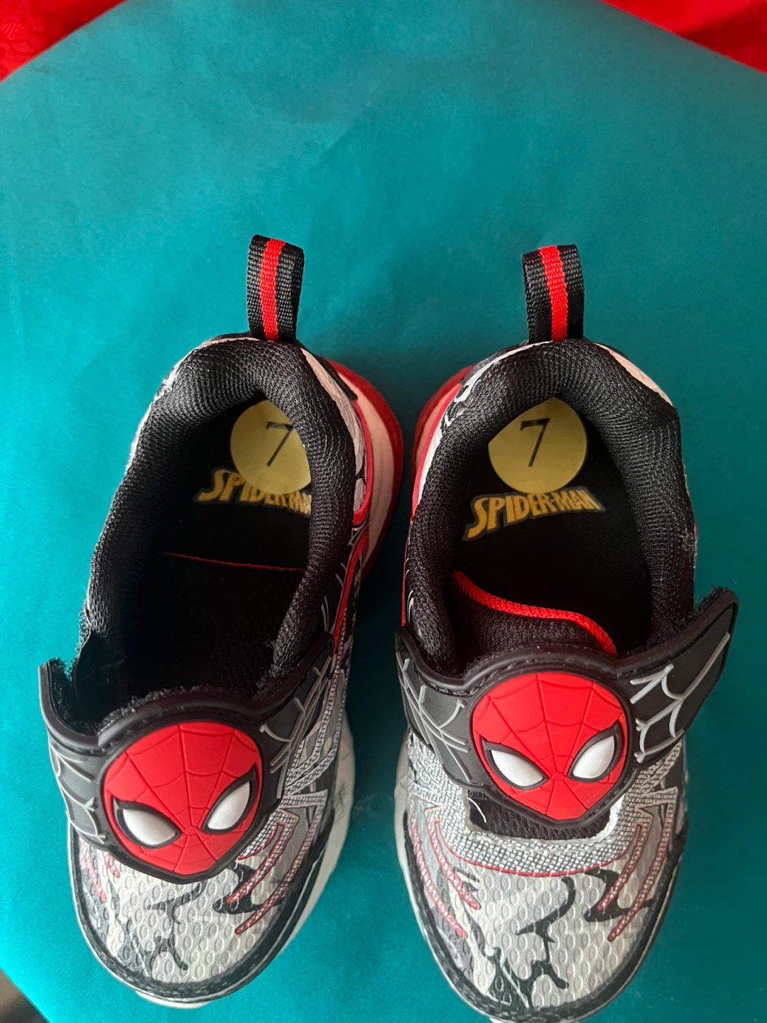 Kids Spiderman Shoes Size 7, new. (Pending)  They light up! - photo 2