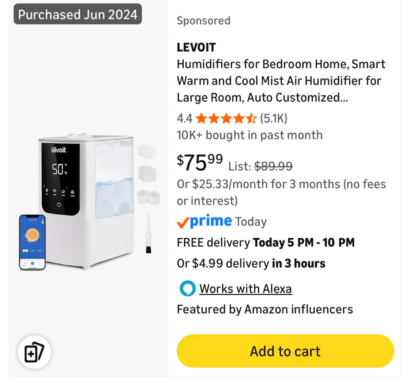 [levoit humidifier] - Moving Sale (Like New) - photo 3