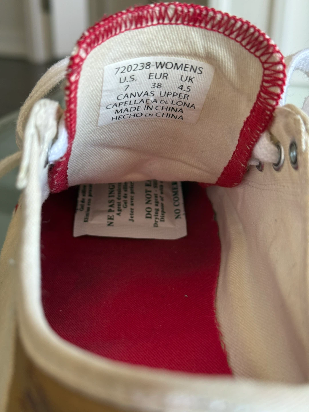 Levi's Women's Canvas Sneakers - Cream/Red - Size US 7 - photo 5