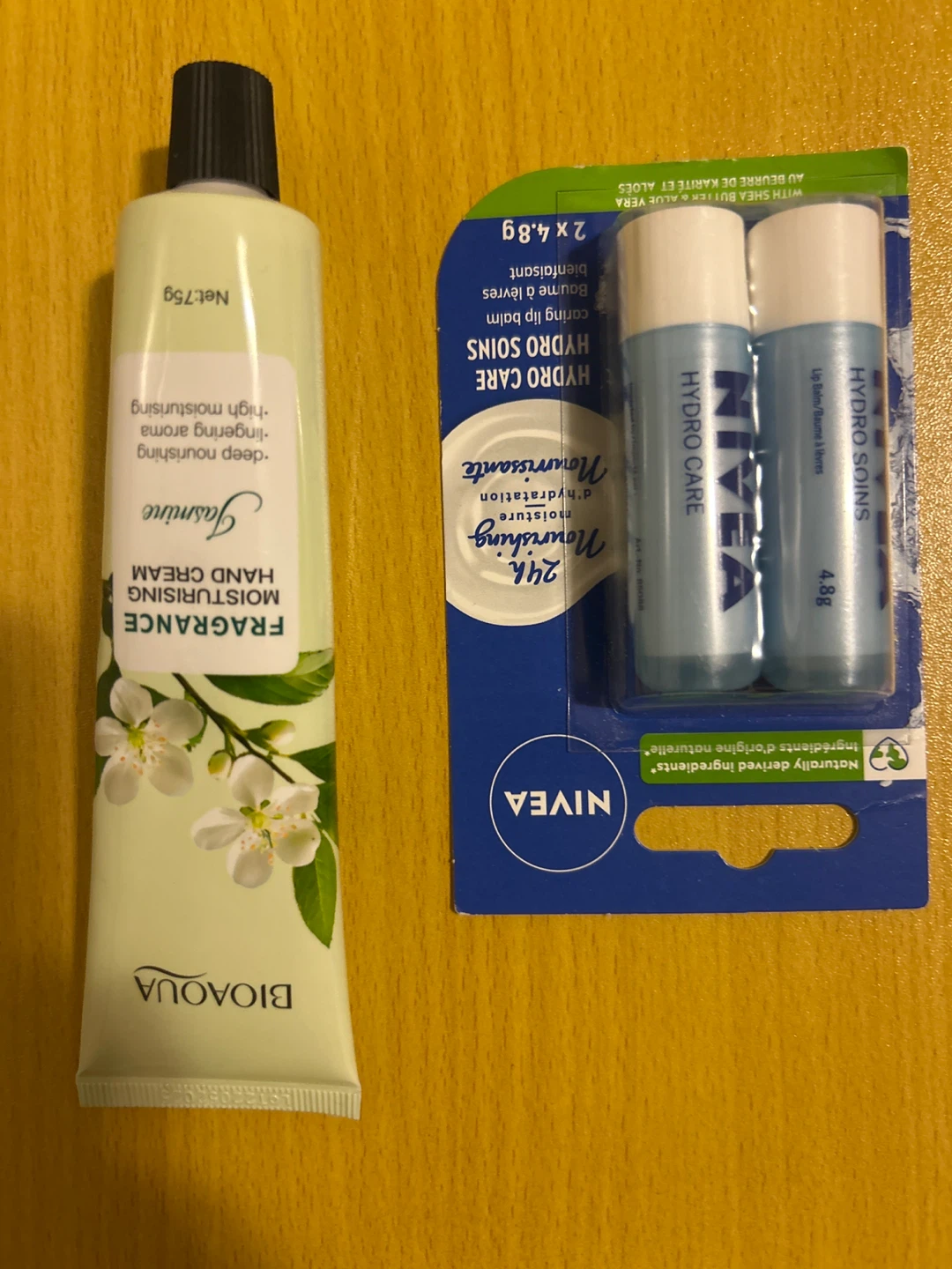 Nivea Hydro Care Lip Balm & Bioaqua Hand Cream Set