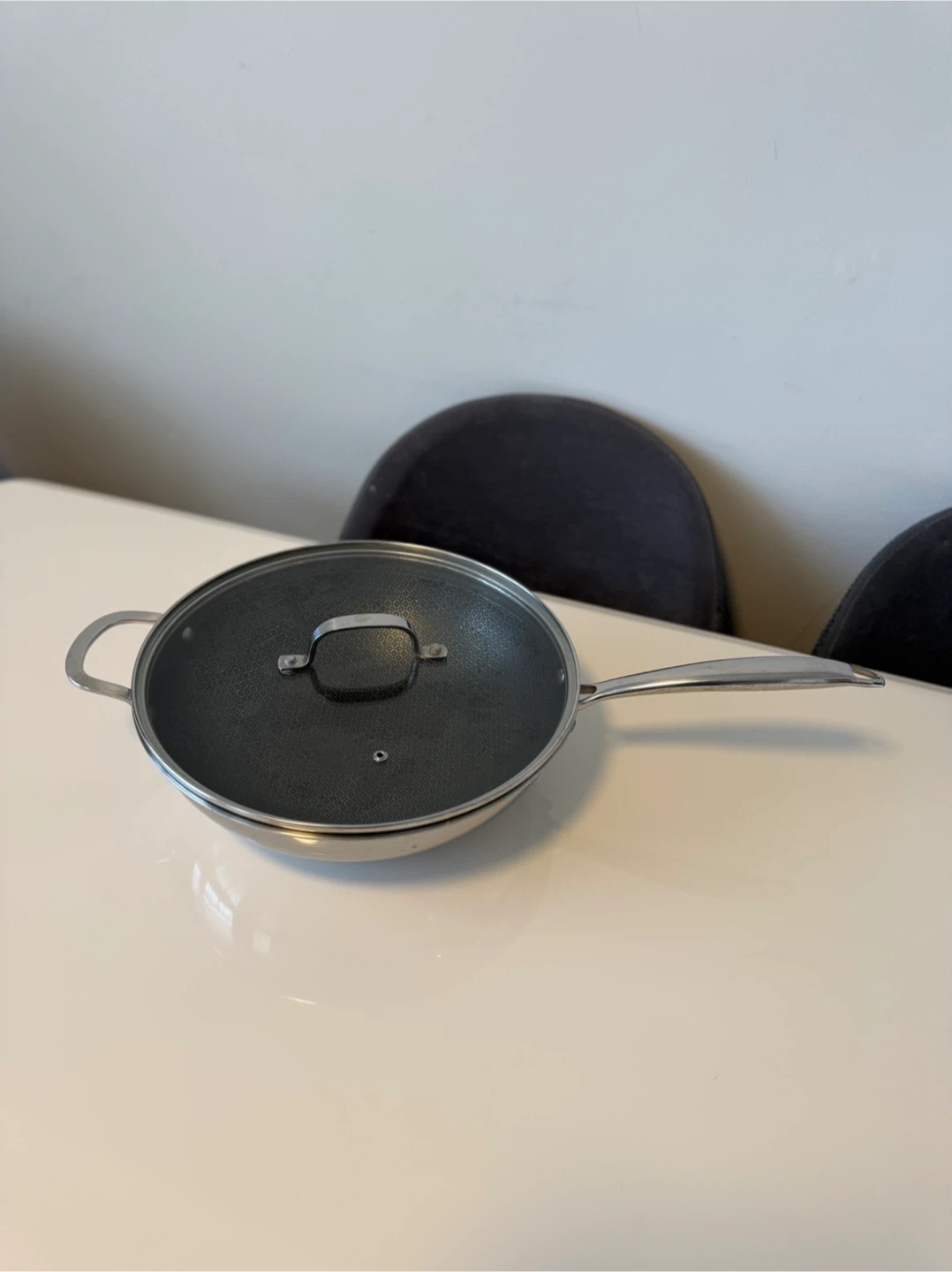 Stainless Steel Wok with Glass Lid