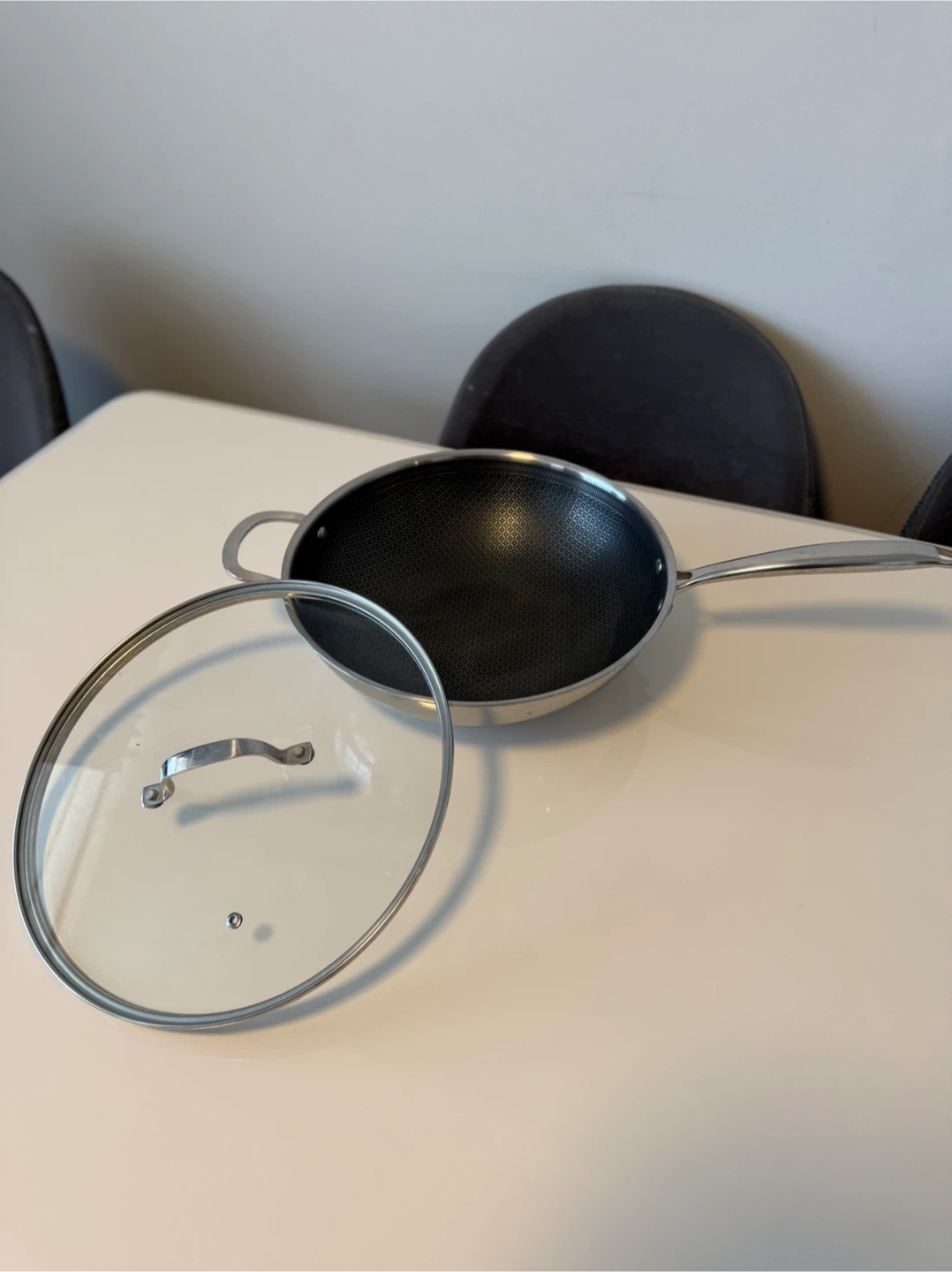 Stainless Steel Wok with Glass Lid - photo 2