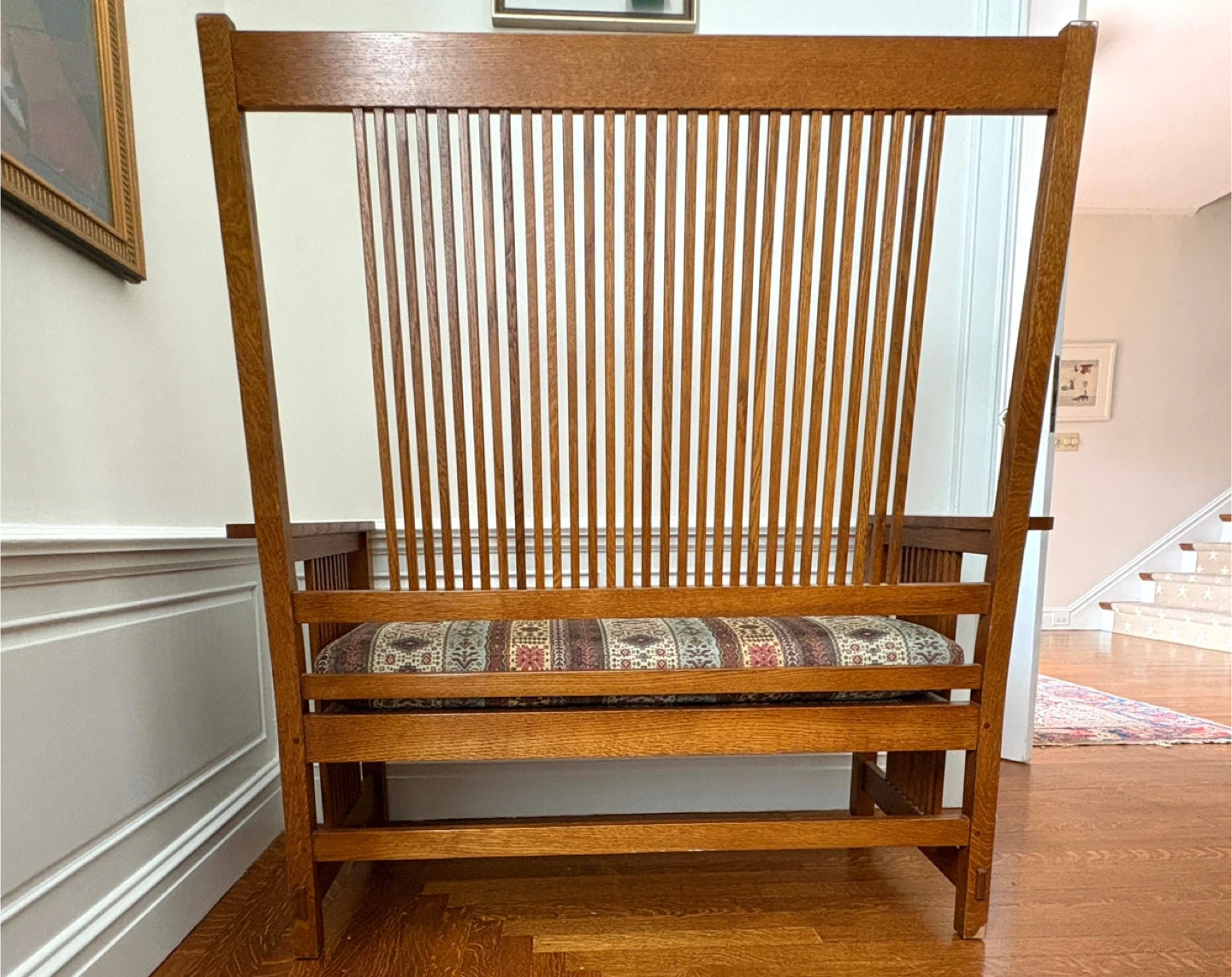 Stickley Mission or Arts & Crafts style spindle bench - photo 4