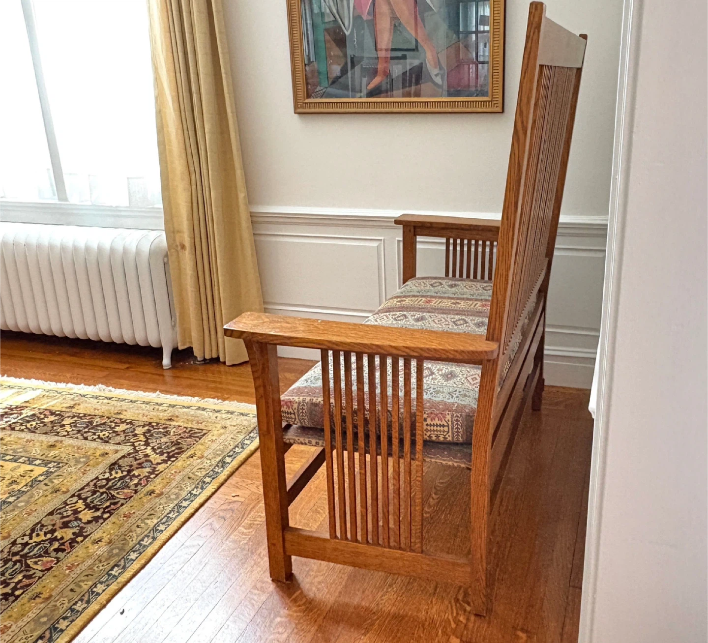 Stickley Mission or Arts & Crafts style spindle bench - photo 3