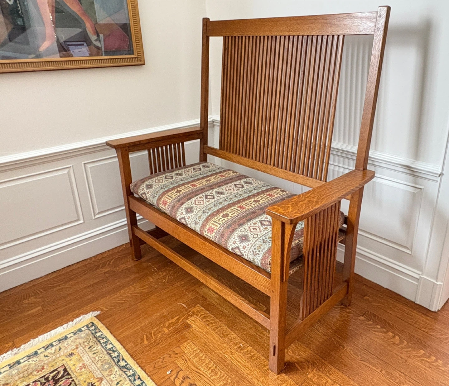 Stickley Mission or Arts & Crafts style spindle bench - photo 2