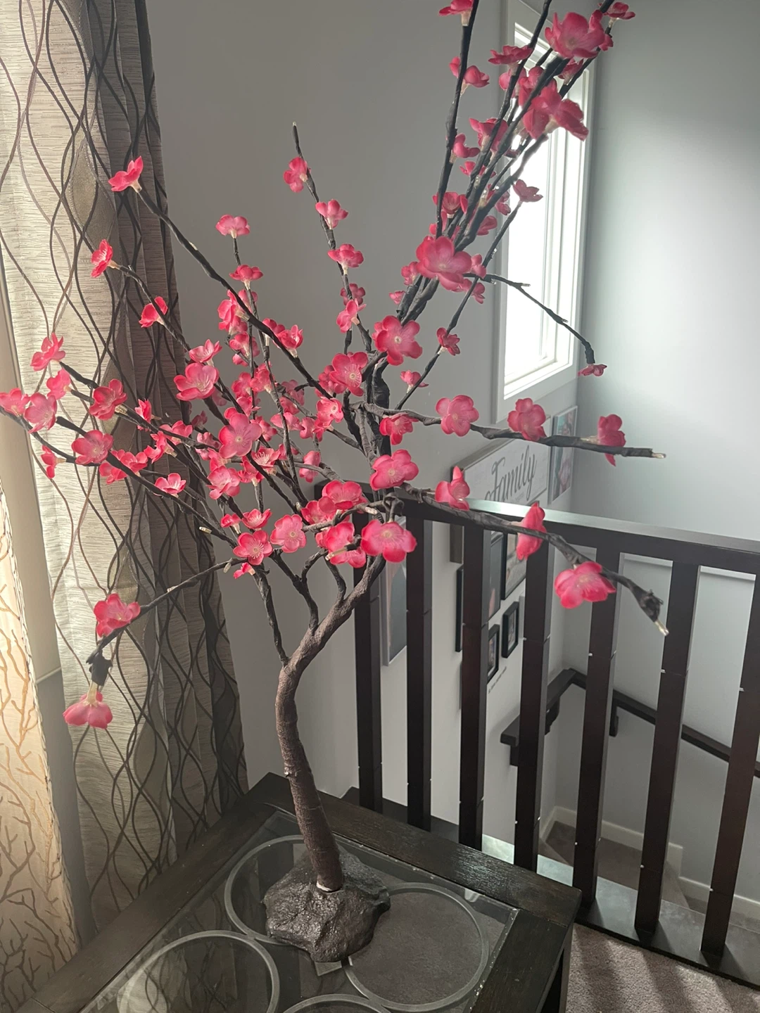 2 sets of led lamp Artificial Pink Cherry Blossom Tree