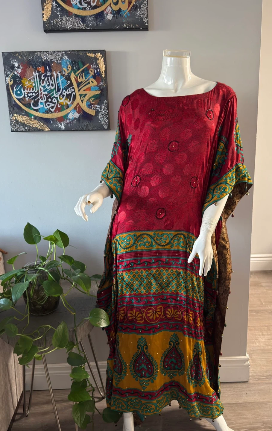 Women's Red and Yellow Kaftan - photo 2