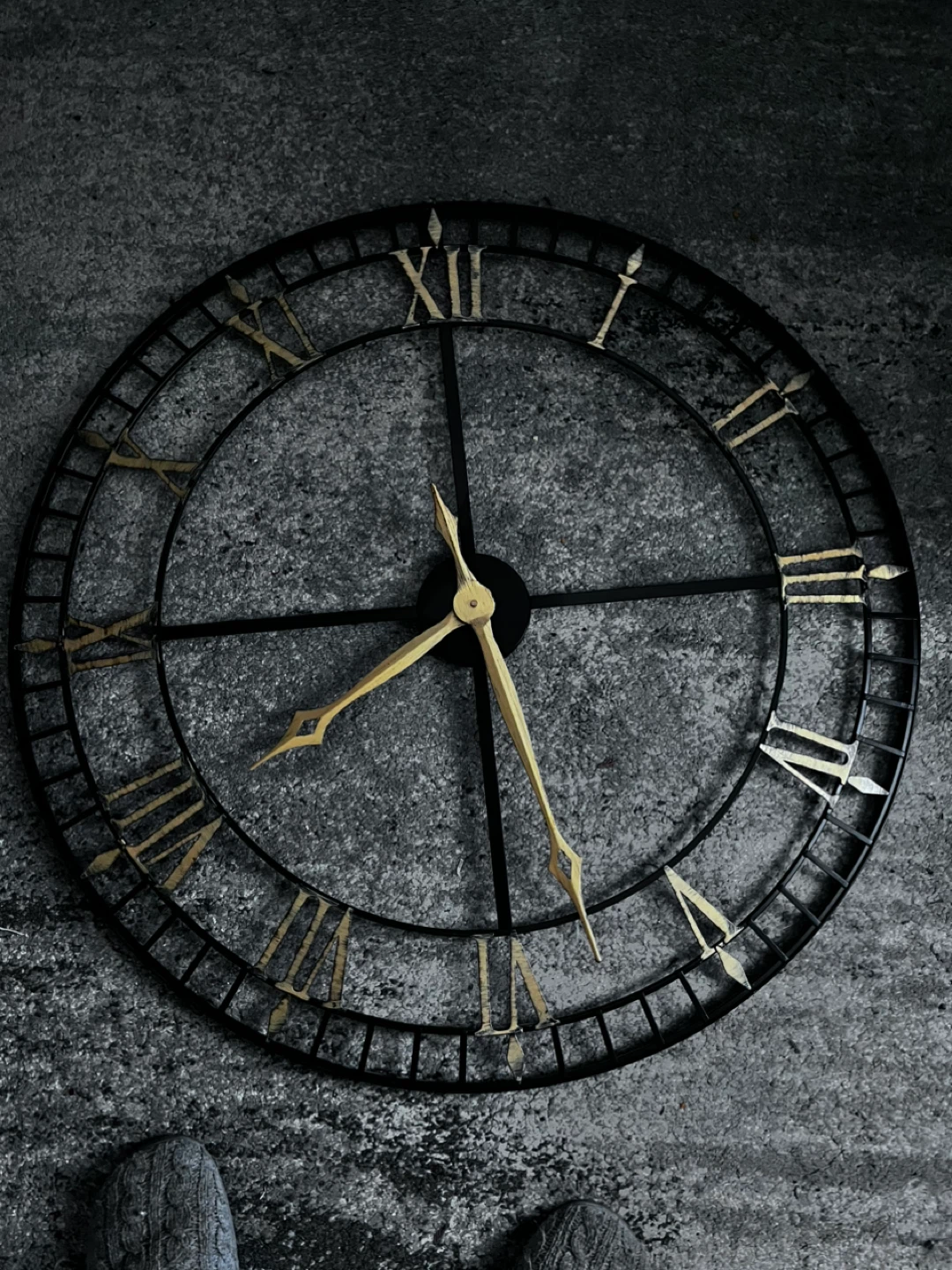Black Metal Roman Numeral Wall Clock