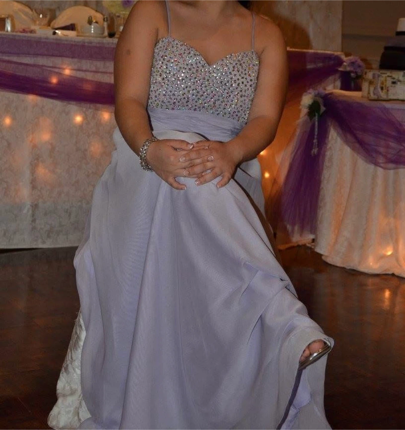 Women's Lavender Embellished Prom Dress