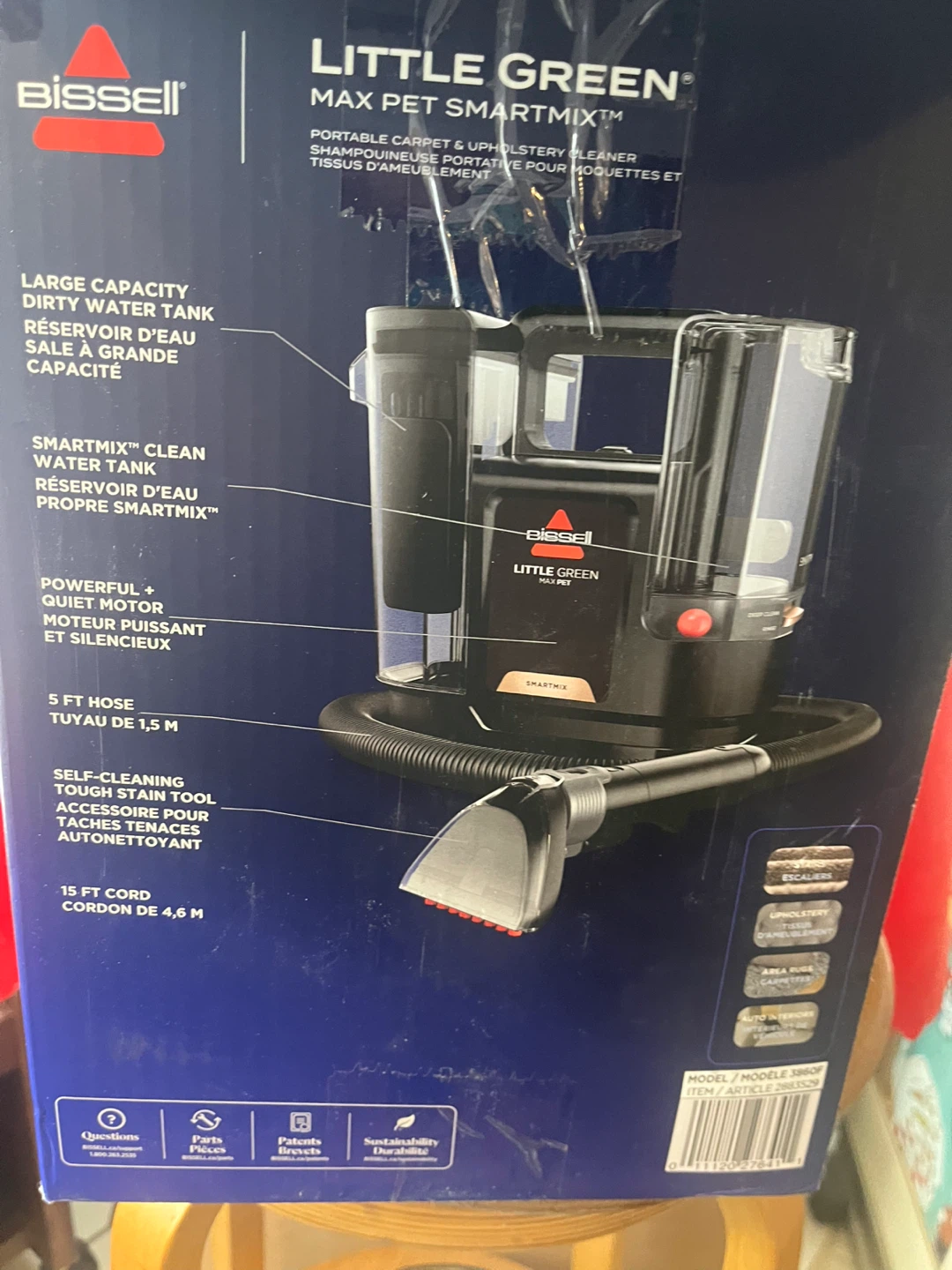 Bissell Little Green Max Pet Smartmix Portable Carpet Cleaner - photo 2