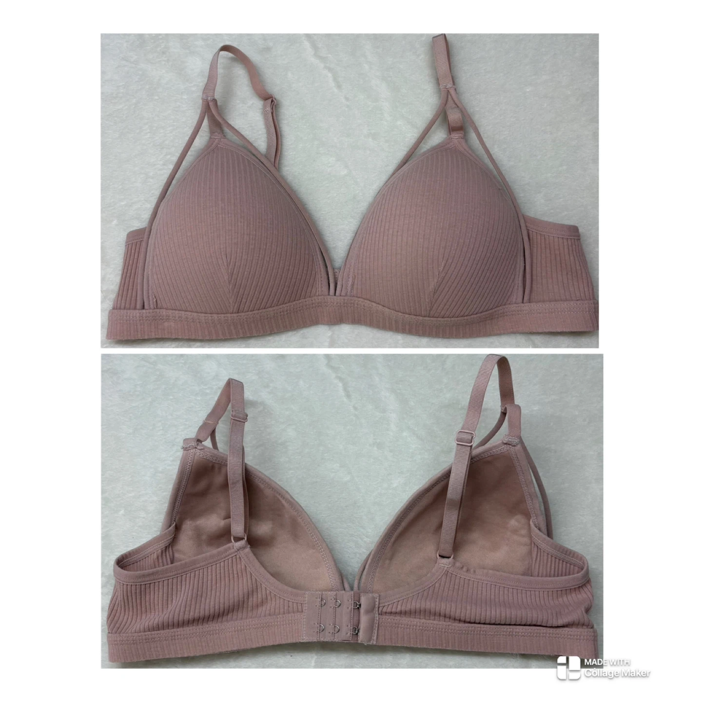 SHEIN Ribbed Harness Bra 2 Pack Black Pink Strappy Bralette Sz L - photo 3