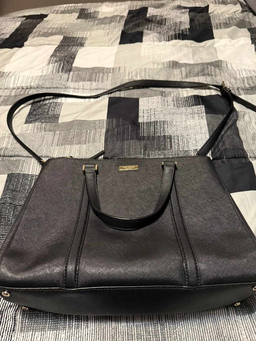 Kate Spade Black Leather Tote Bag