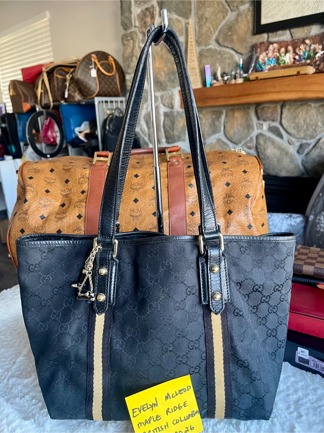 Gucci Black GG Canvas Tote Bag