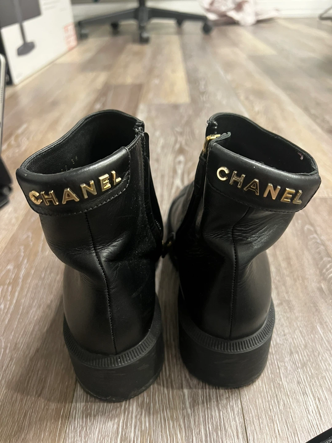 Chanel Black Leather Ankle Boots - photo 2