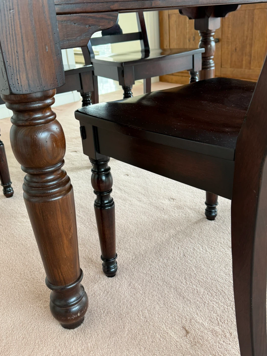 Pottery Barn Dining set (table & 4 chairs) w/ custom Glass Top - photo 5