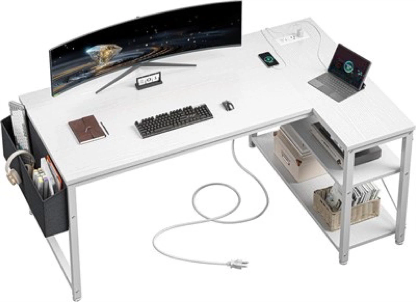Brand new fully assembled White L-Shaped Corner Desk - photo 2