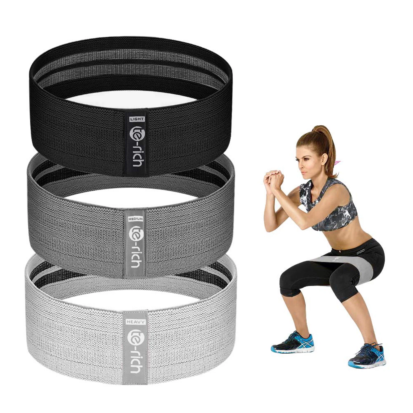 Legs, Glutes, Fabric Workout Loop Bands - Resistance Bands Set - photo 2
