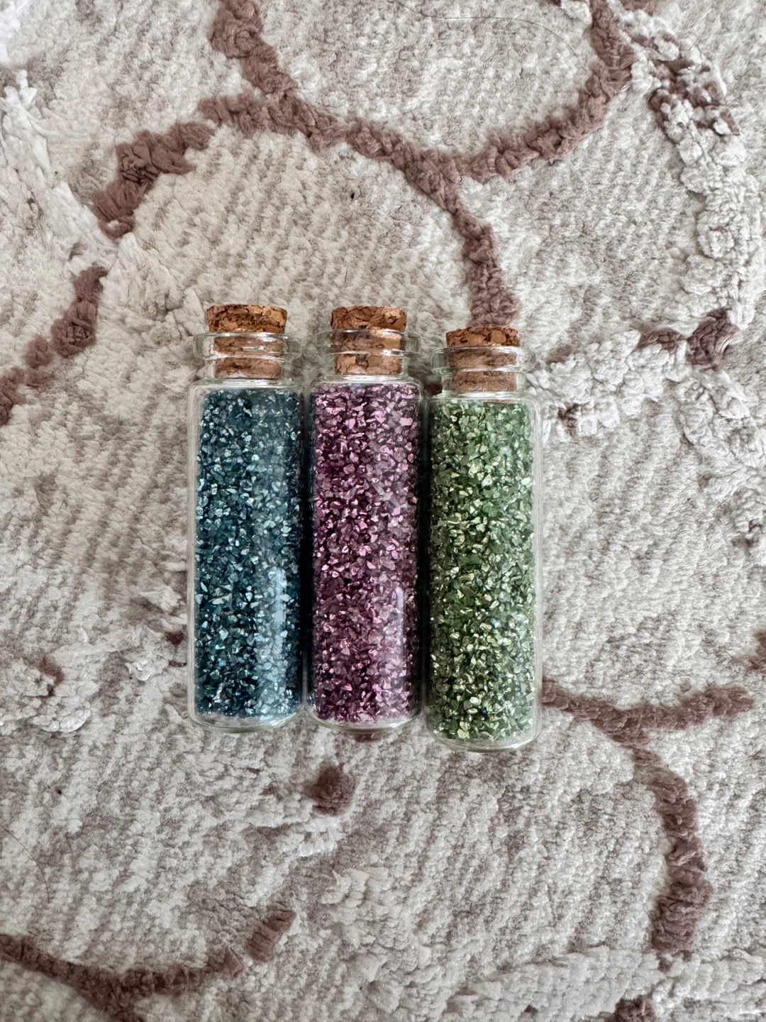 3 Mini Bottles Glitter Assorted Colours
