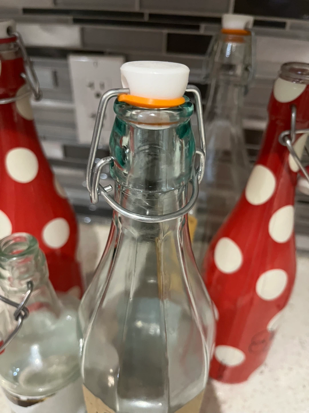 Set of 4 Decorative Glass Bottles with Swing Tops - photo 3