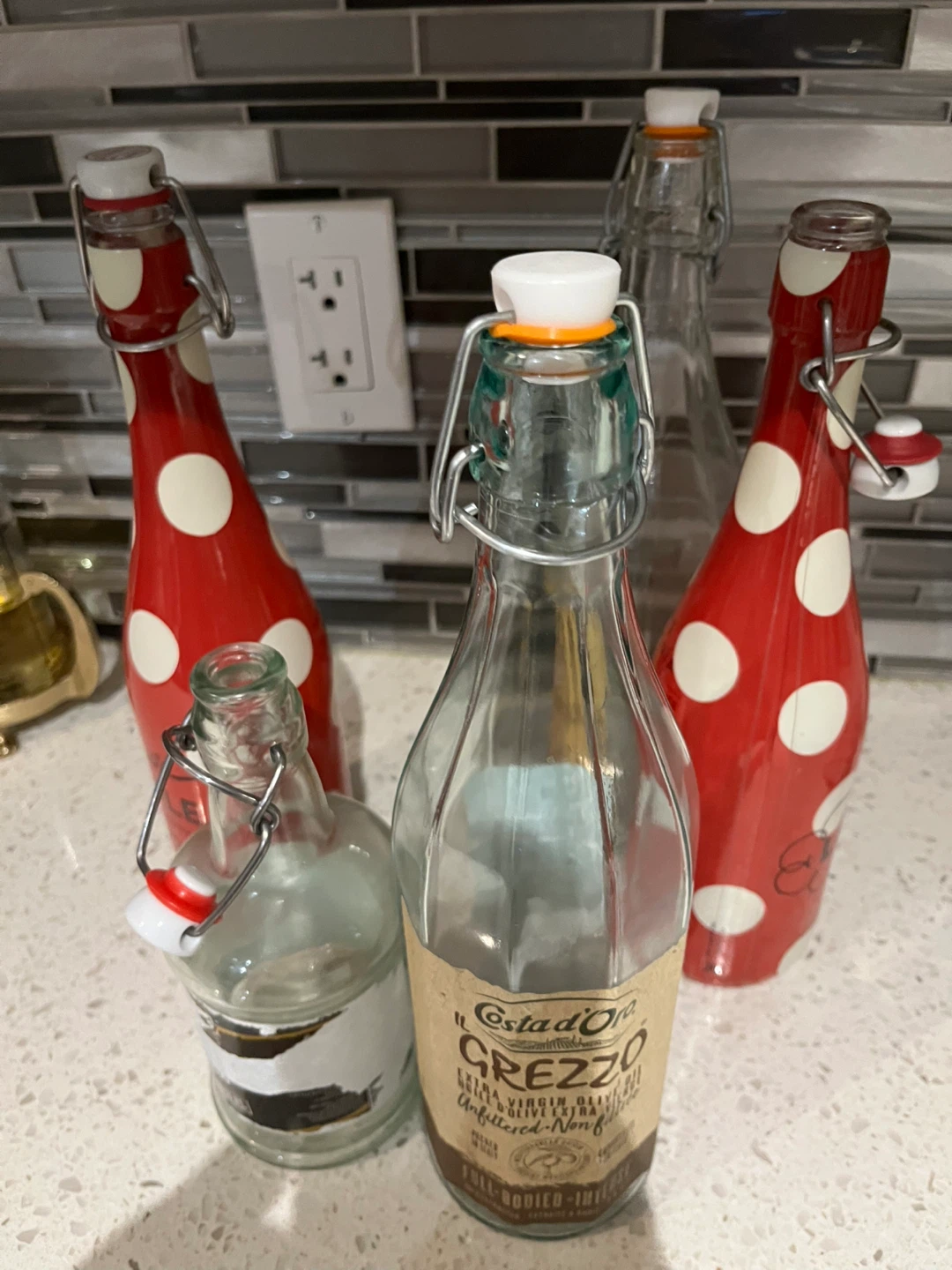 Set of 4 Decorative Glass Bottles with Swing Tops - photo 4