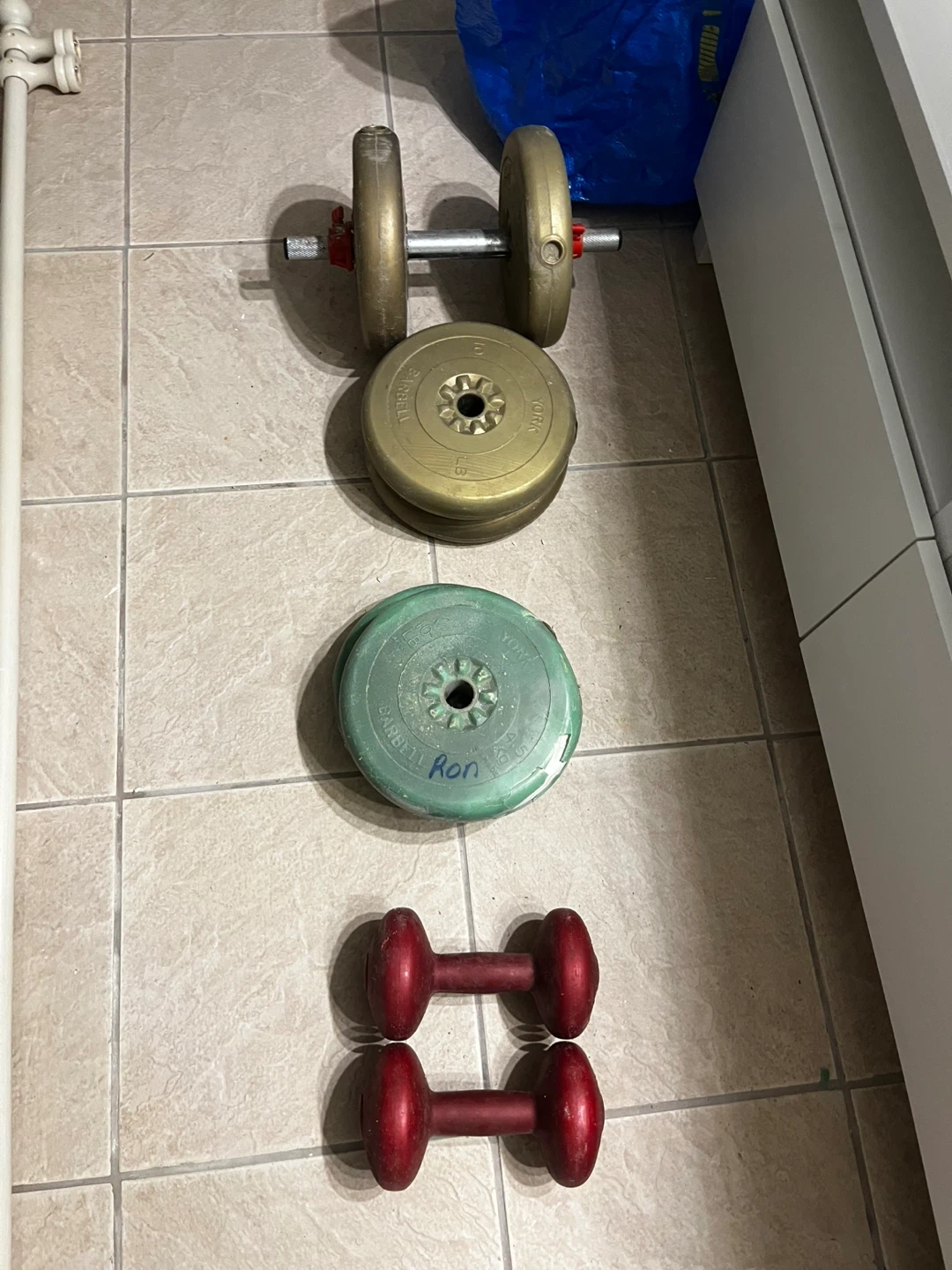 York Barbell Dumbbells and Weight Plates