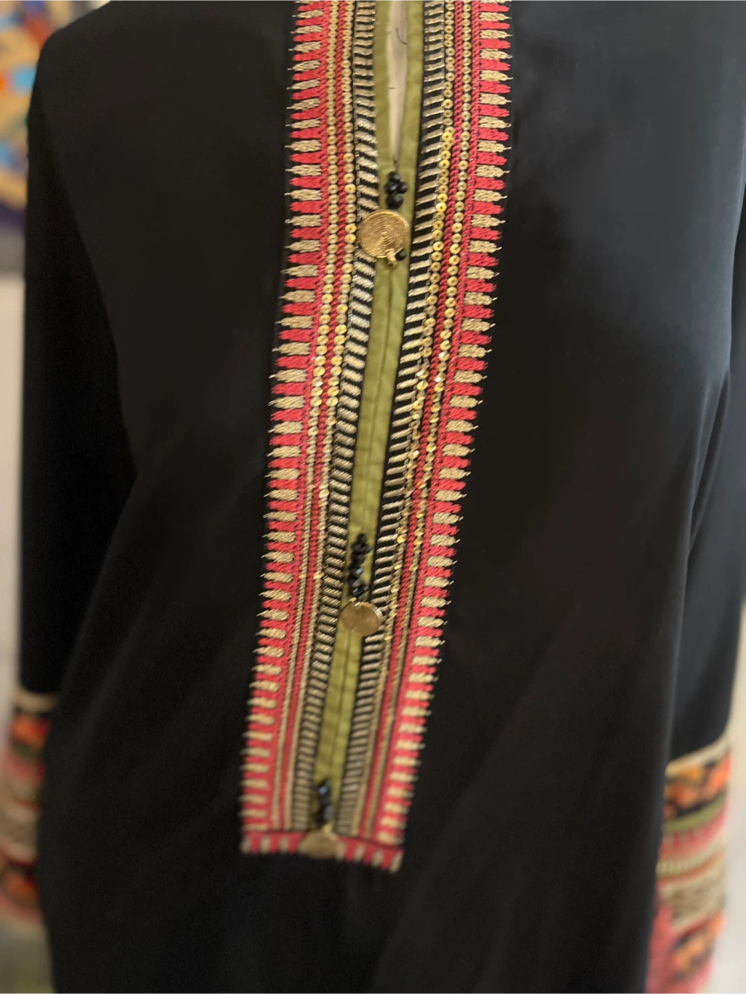 Embellished Black Kurti and Pants Set - photo 3