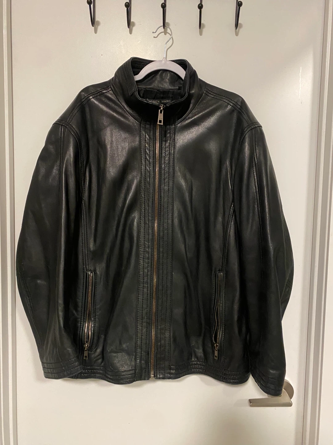 Andrew Marc Black Leather Jacket - XL