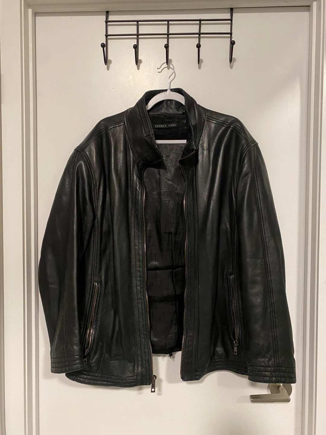 Andrew Marc Black Leather Jacket - XL - photo 3