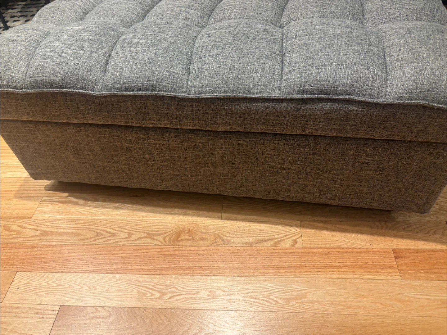 Grey Tufted Ottoman- AS IS - photo 3