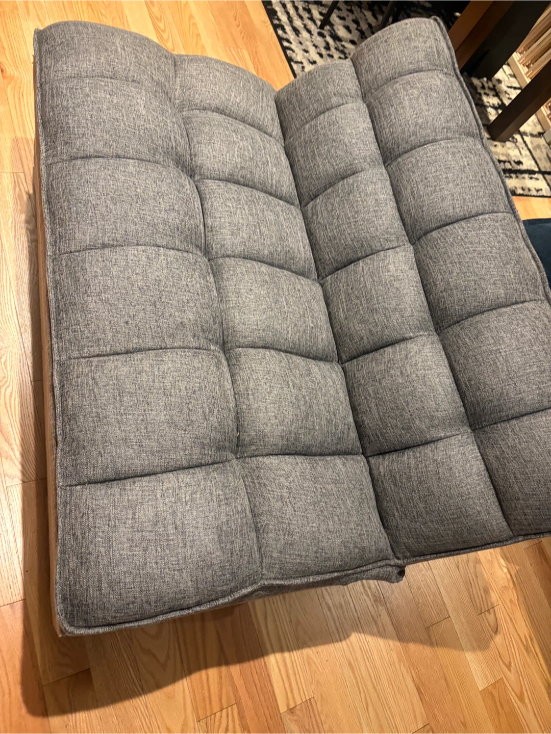 Grey Tufted Ottoman- AS IS - photo 2