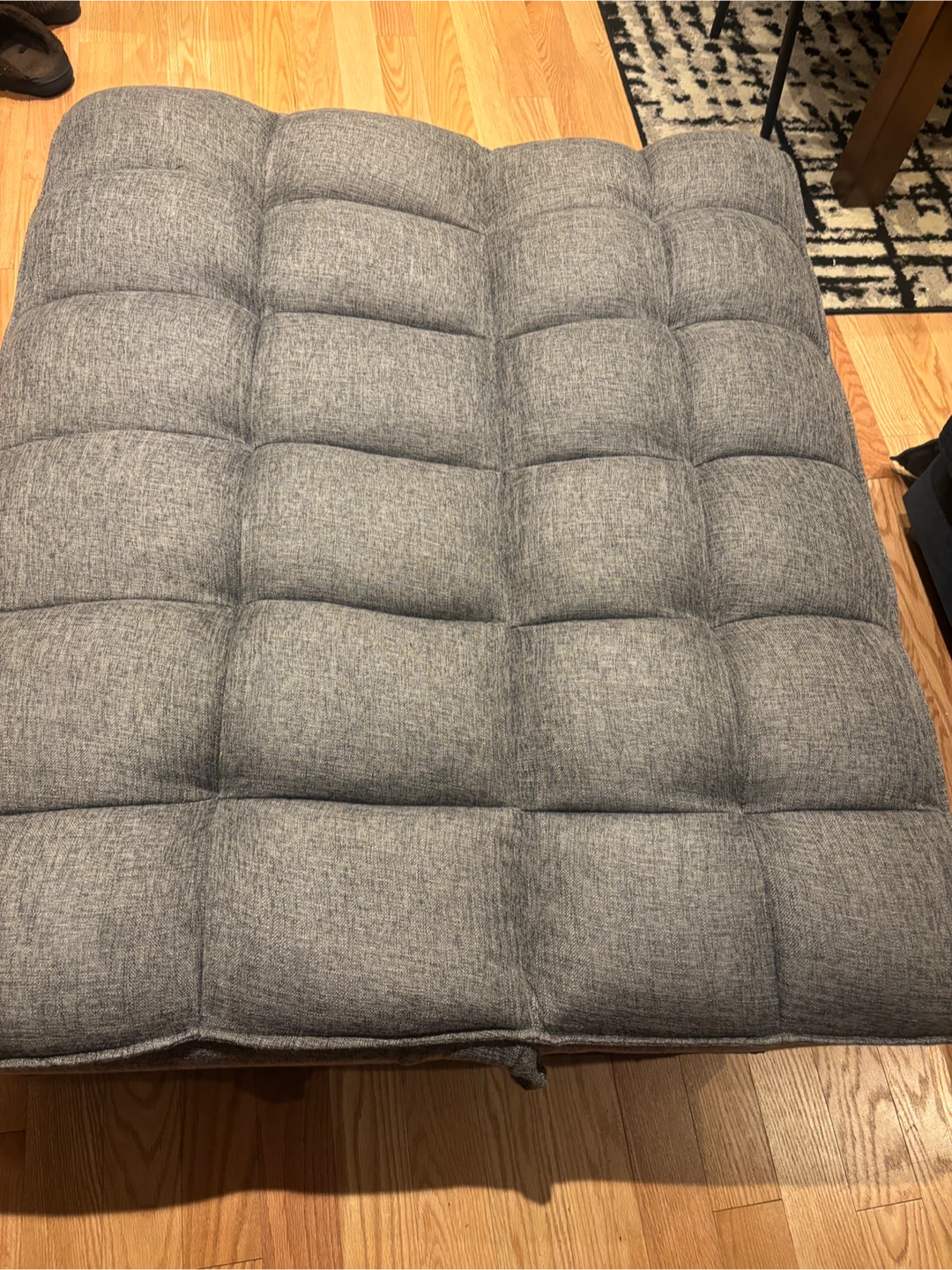 Grey Tufted Ottoman- AS IS - photo 4