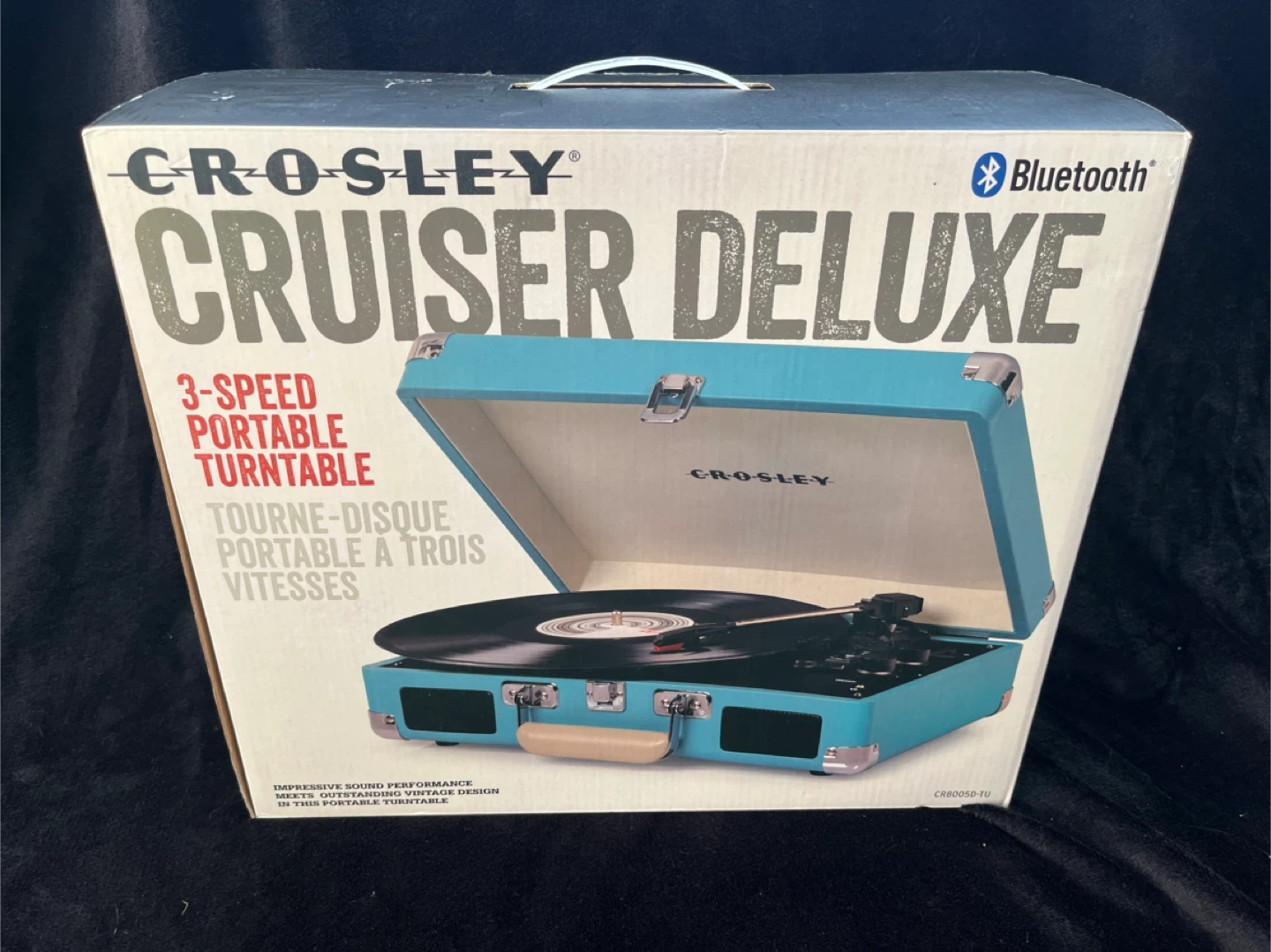 Crosley Cruiser Deluxe 3-Speed Portable Turntable Bluetooth