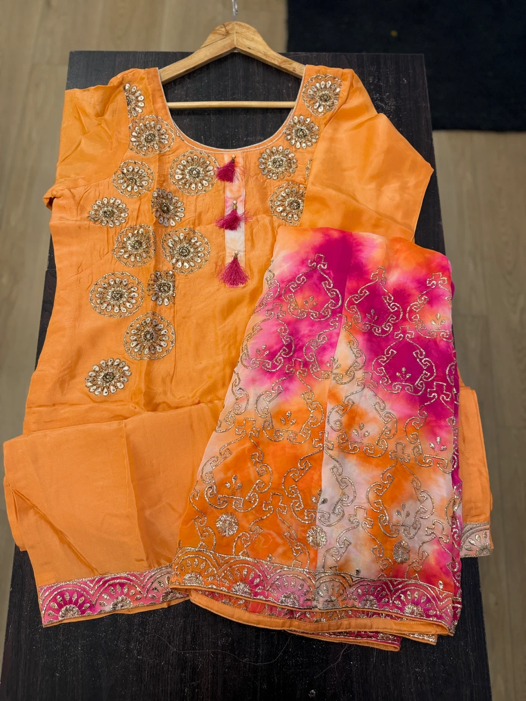 Orange Embroidered Palazzo Suit - photo 2
