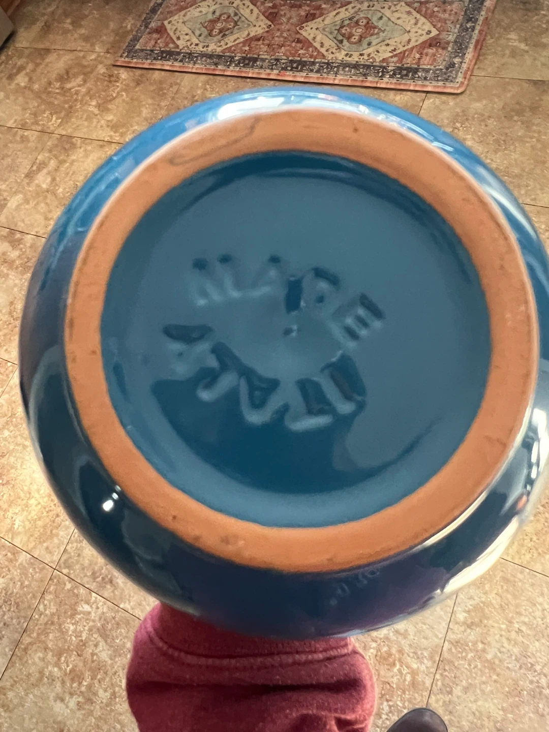 Beautiful Blue Italian Glazed Pitcher - photo 3